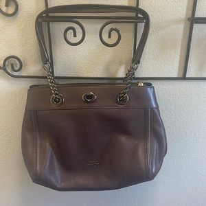 Coach leather bag. Burgundy.
